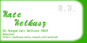 mate welkusz business card