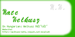 mate welkusz business card